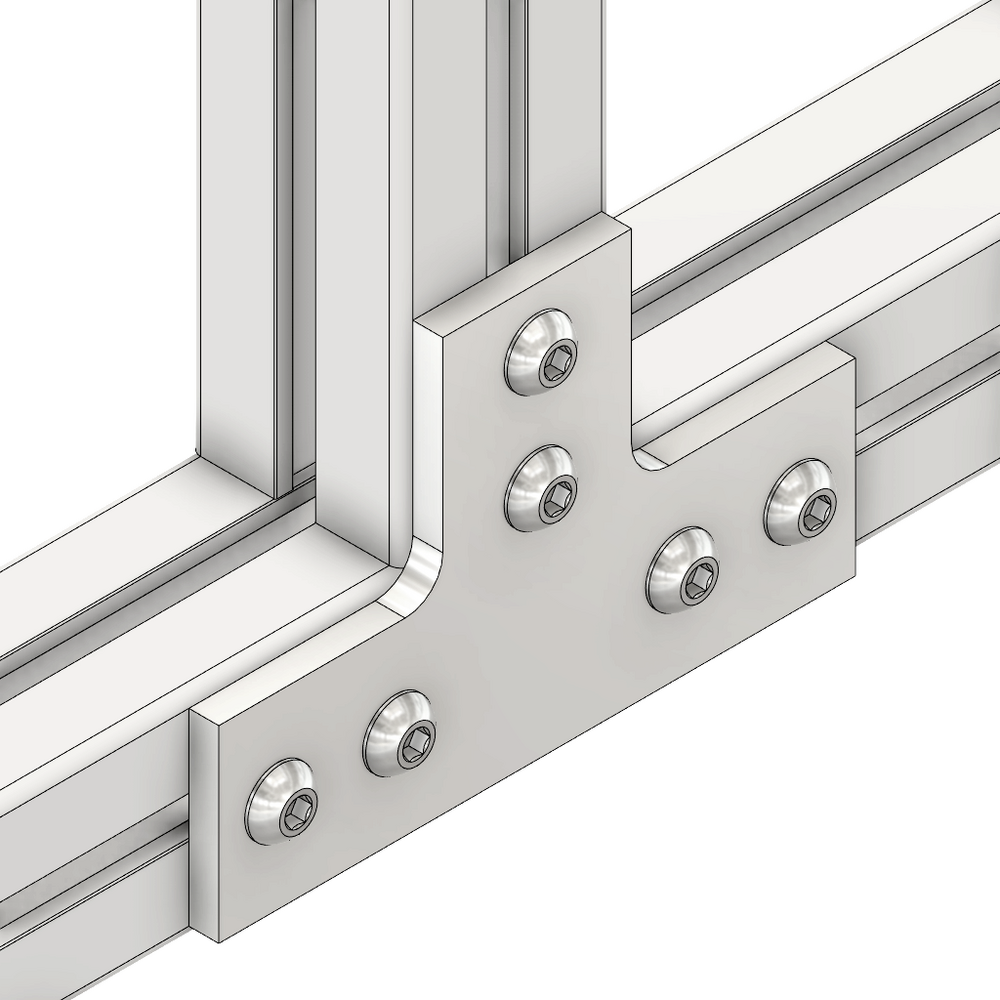 41-174-1 MODULAR SOLUTIONS ALUMINUM CONNECTING PLATE<br>135MM X 135MM FLAT TEE W/HARDWARE
